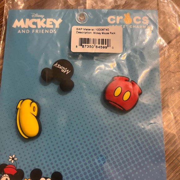 Disney Mickey Mouse Crocs Jibbitz in Red, Yellow, Black - Picture 2 of 3